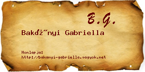 Bakányi Gabriella névjegykártya